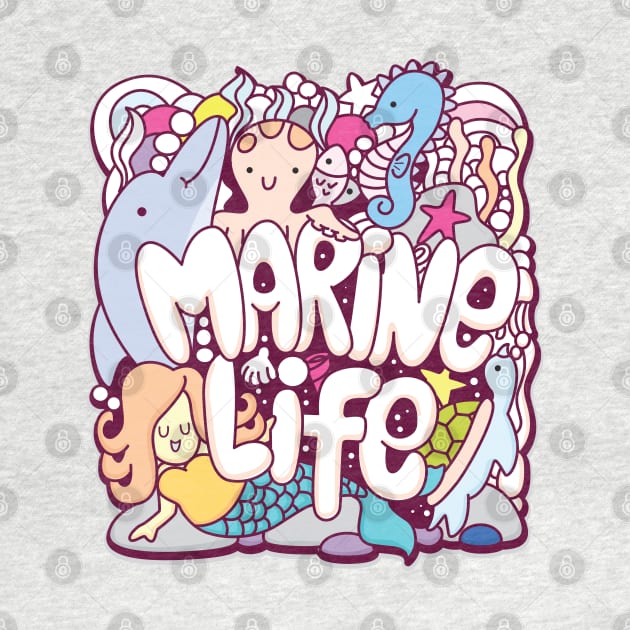 Marine life doodle by Mako Design 